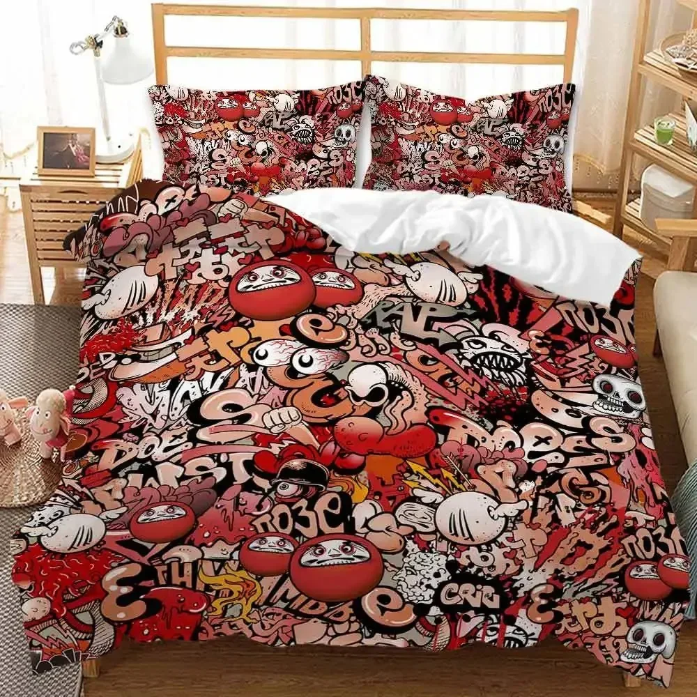 punk hippies fashion kids duvet cover set king queen double full twin single size bed linen set
