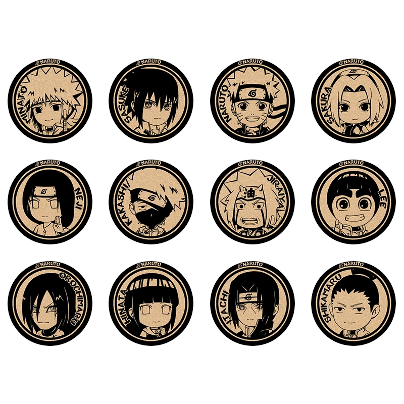 Naruto Animation Game Peripheral Toys Cork Coaster Anti-slip Mats Q-Version Action Model Figures Colletion