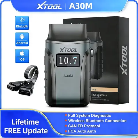XTOOL A30M OBD2 Bluetooth Scanner All System Diagnostic Tool 26 Reset Service Active Test CAN FD Live Data Lifetime Free Update