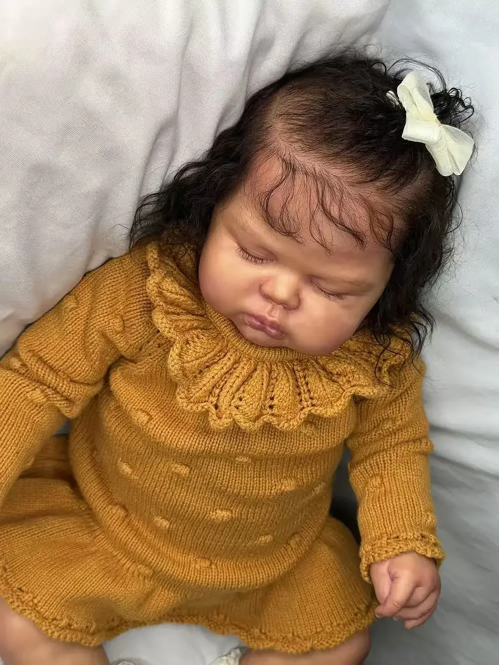 

Tanned Skin 25inch Reborn Baby Pickle With Hand-Rooted Hair Dark Skin Already Finished Doll