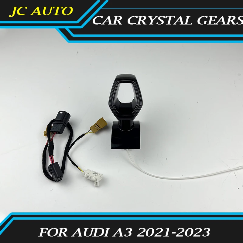 Car Crystal Gears Fit for Audi A3 2021-2023 Modification of Gear Handle Cover Sync Ambient Light Auto Interior Accessories