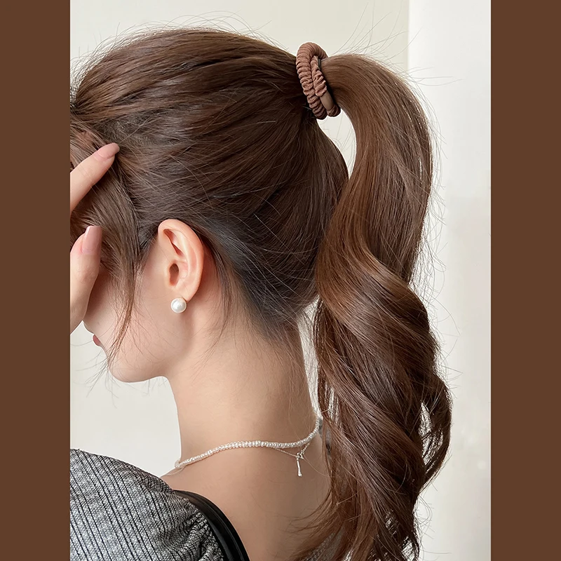 Bandas básicas para el cabello para mujeres y niñas, diadema elástica de colores sólidos simples, lazos para el cabello, accesorios para el cabello, soporte para cola de caballo, 9 piezas por juego