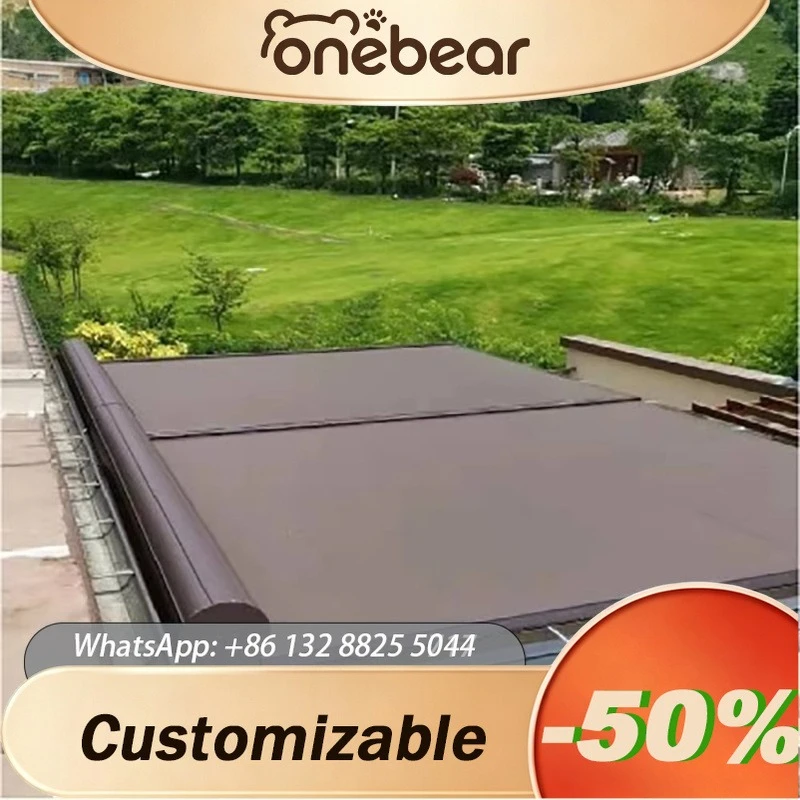 Any Size Custom Aluminum Electric Retractable Sun Shade Awning Heat Insulation UV Protection For Outdoor Sunroom Roof