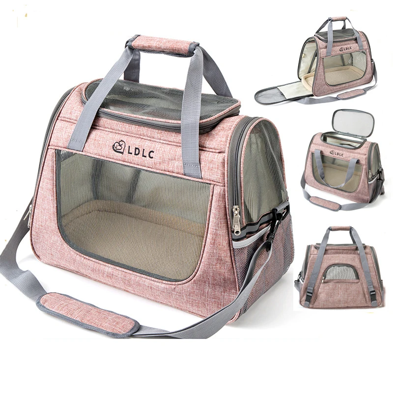 

Crossbody Cat Carrier Bag Foldable Cats Handbag Reflective Pet Shoulder Bag Portable Cat Backpack Outdoor Travel Transportation