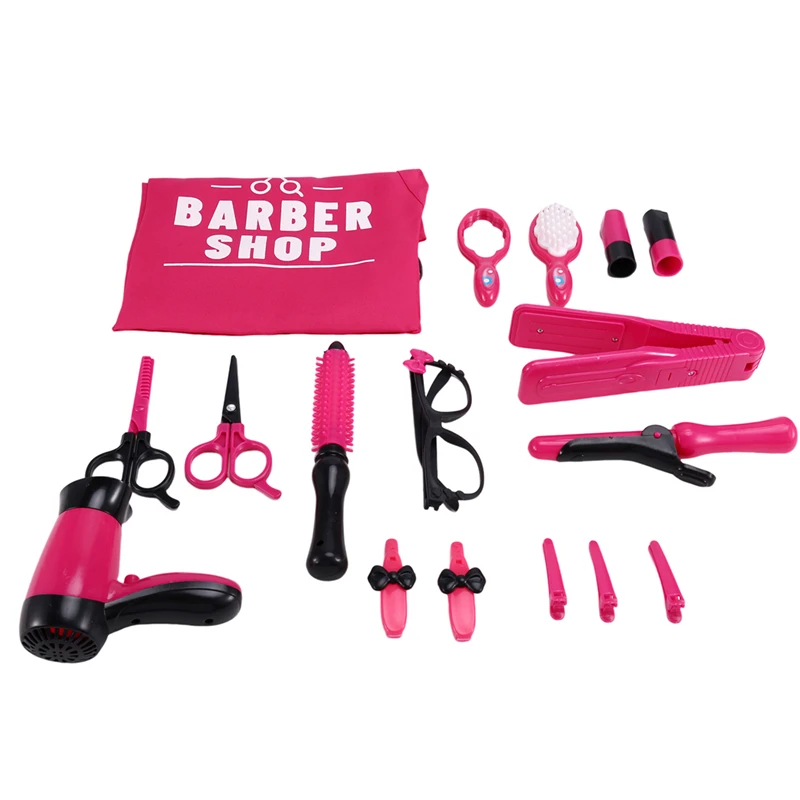 Kinder Spielzeug Pretend Spielen Friseur Haar Simulation Spiel Kinder Haar Styling Werkzeuge Fön Curler Make-Up Kit Spielzeug