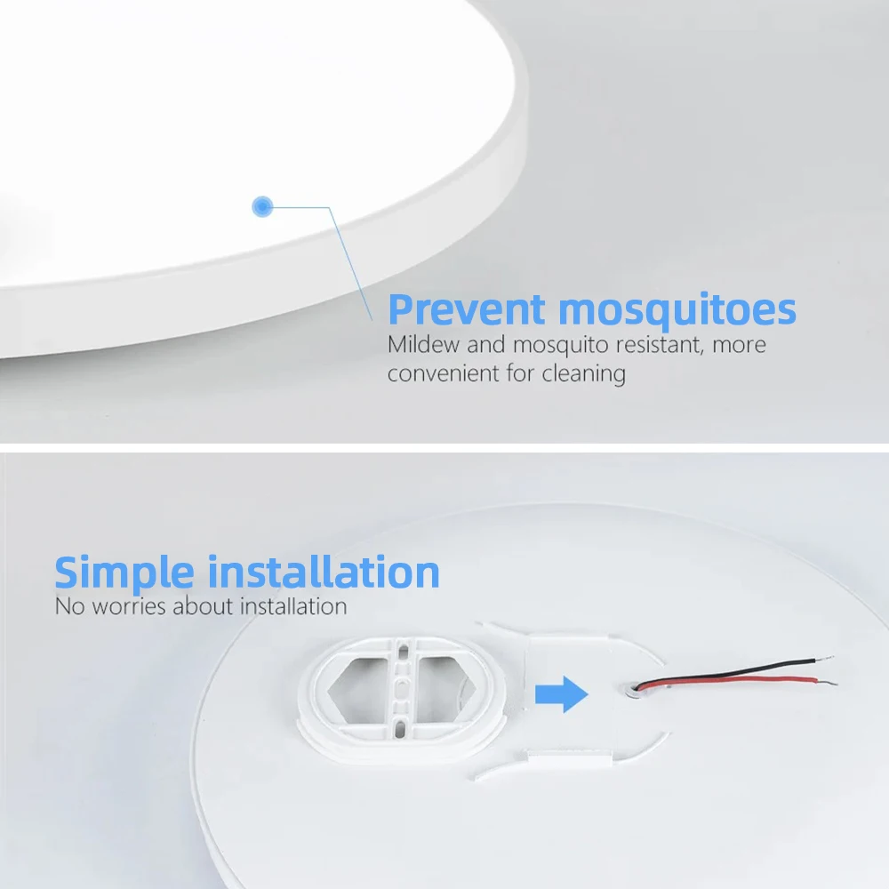 Modern LED Ceiling Light Waterproof Insect Resistant Ceiling Panel Light Bathroom Living Room Bedroom Home Lighting Fixture image 6