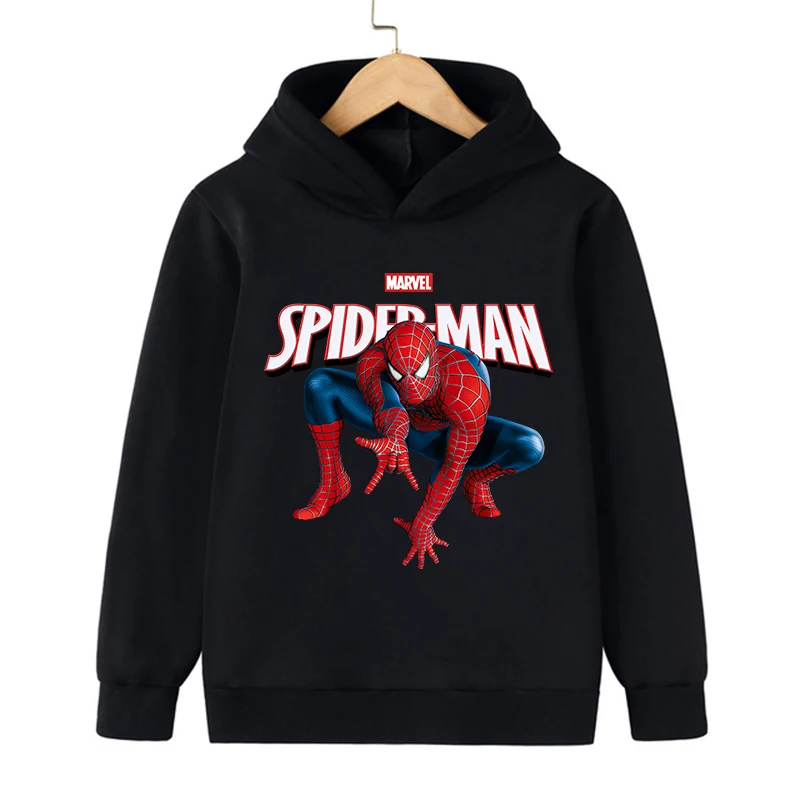 Cartoon Pink Sweatshirt Kawaii Cute Funny Super Hero Spiderman Hoodie Children Kids Boys Girls Baby Harajuku Graphic Hoodies