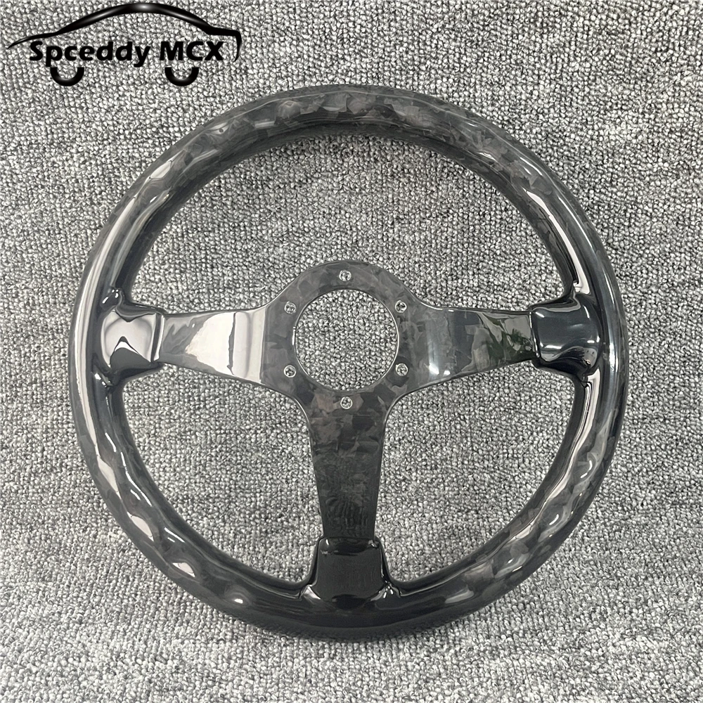 14inch Carbon Fiber Steering Wheel Racing Drift 3.5inch Deep Dish Full Carbon Car Game Universal for BMW Ford Mitsubishi Nissan