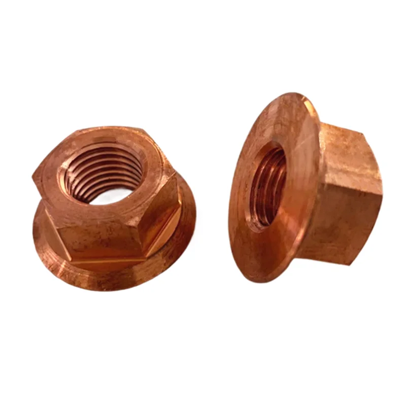 M4 5 6 8 10 12 14 16 Metric Female Thread Copper Hex Flange Nut  Electric Conduction