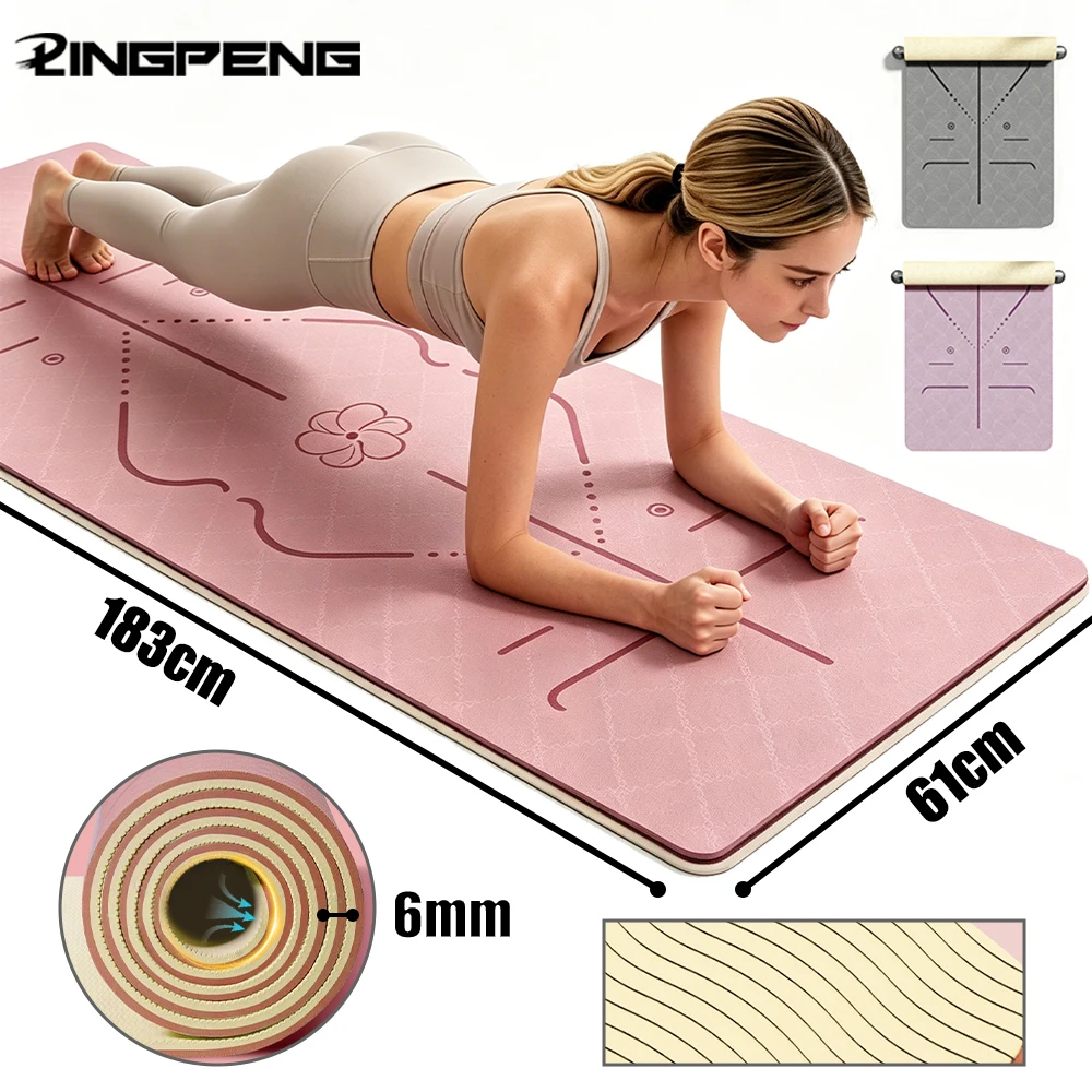 Yoga-Matte Fitness-Matte für den Heimgebrauch Rutschfeste Geräuscharme Professionelle Tanz-Yoga-Matte Gymnastik-Übungsmatte für Frauen
