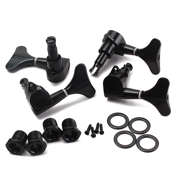 

4 Pcs Bass Knob Guitar Pegs Machine Heads Black Tuner Sealed Tuning Replacement Parts Electric Gear