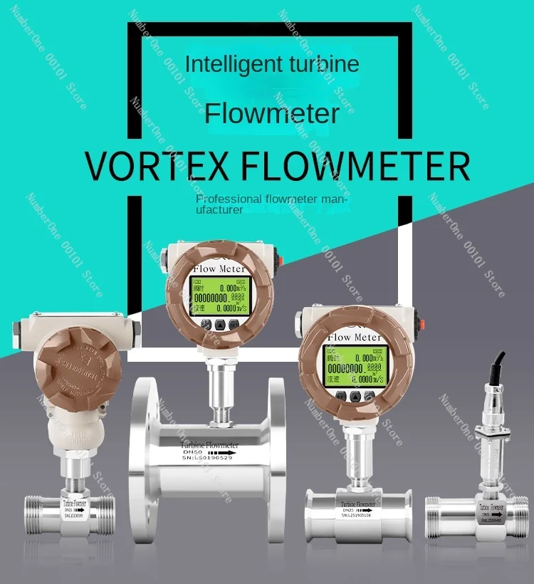 Electronic digital turbine flowmeter, water, oil, methanol, coolant, ethylene glycol liquid sensor