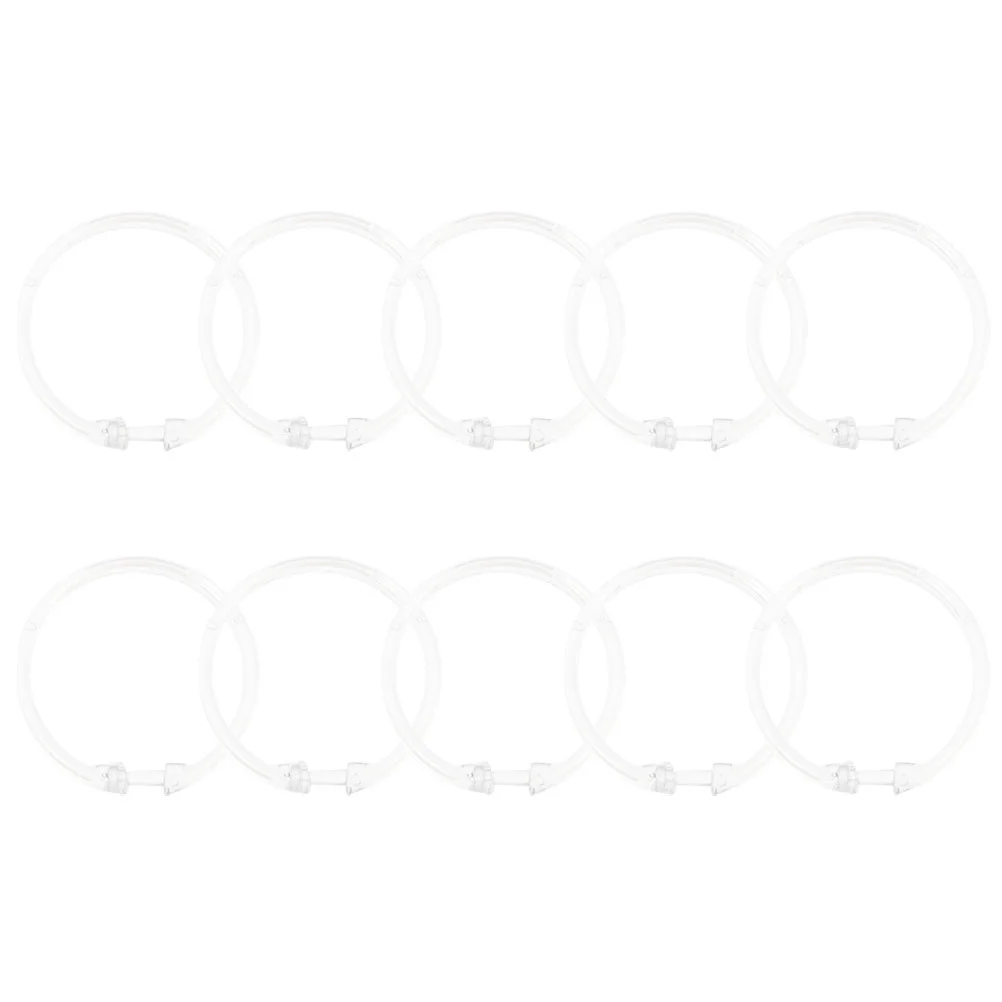 

10 Pcs Button Clear Shower Curtain Ring Curtains Rods Gazebo Acrylic Snap Closure Hooks