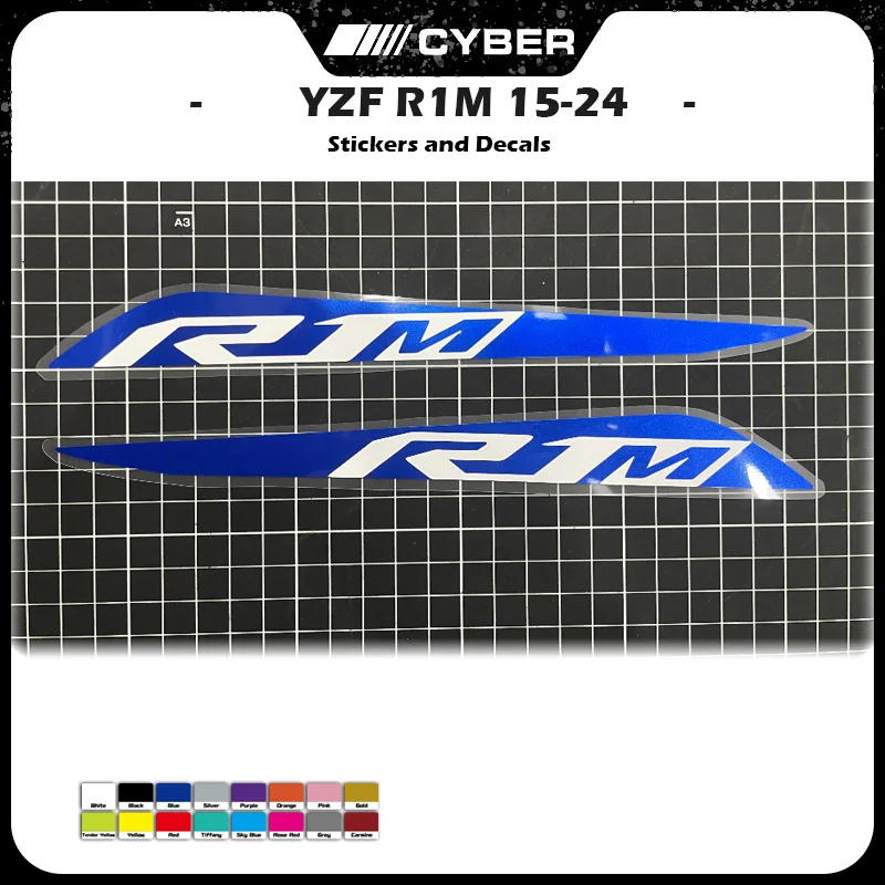 Motorcycle Shell Rear Tail Sticker Decal Custom Colors 2015-2024 15 16 17 18 19 20 21 22 23 24 for Yamaha YZF R1M YZFR1M Models