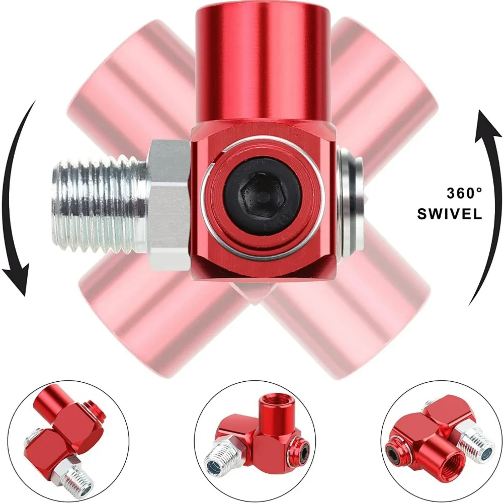 Aluminum Oxide Red Pneumatic Rotary Joint 360 Universal Joint Pneumatic Joint