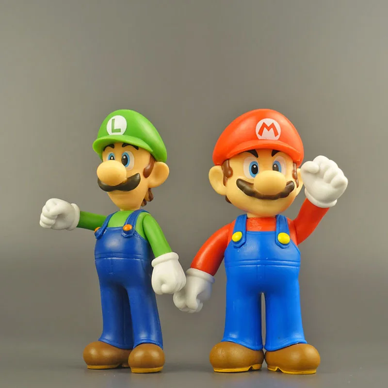 Super Mario Bros PVC Action Figure Toys Dolls Model Set Luigi Yoshi Donkey Kong Mushroom for kids Children\'s holiday gifts