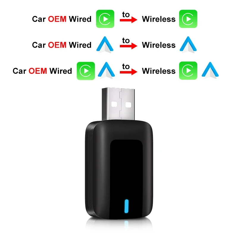 FLIXIVI Wireless CarPlay Adapter Android Auto To USB car play Wireless Intelligent Systems Wireless Adapter Mini AI Box for Car