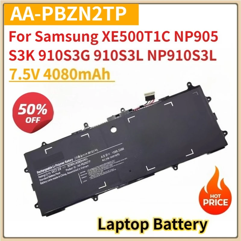 

New Laptop Battery AA-PBZN2TP 7.5V 4080mAh for Samsung XE500T1C NP905S3K 910S3G 910S3L NP910S3L 905S3L 910S3K 905S3G 915s3g