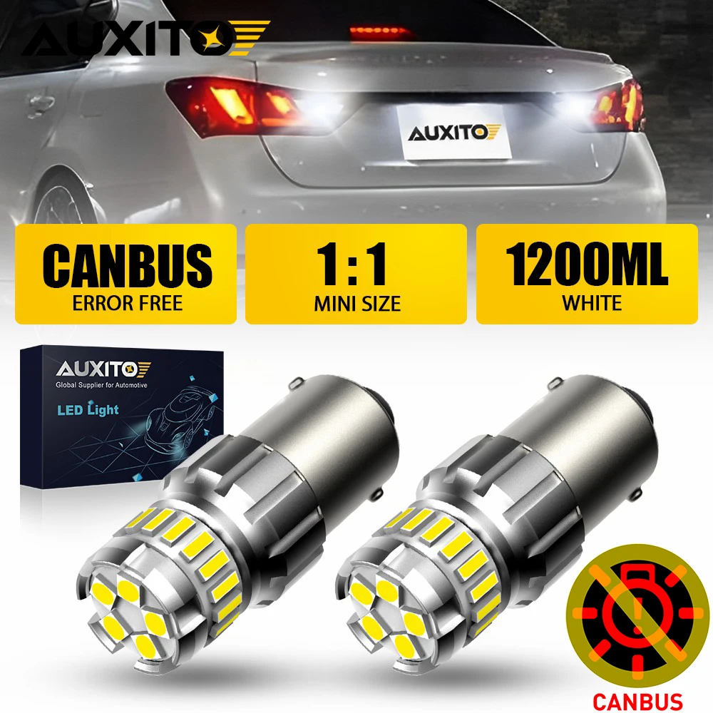 

AUXITO 2 шт. Canbus 1156 P21W BA15S Светодиодная автомобильная лампа BAY15D 1157 P21/5W T15 Светодиодный резервный задний парковочный фонарь DRL 6500K Белый