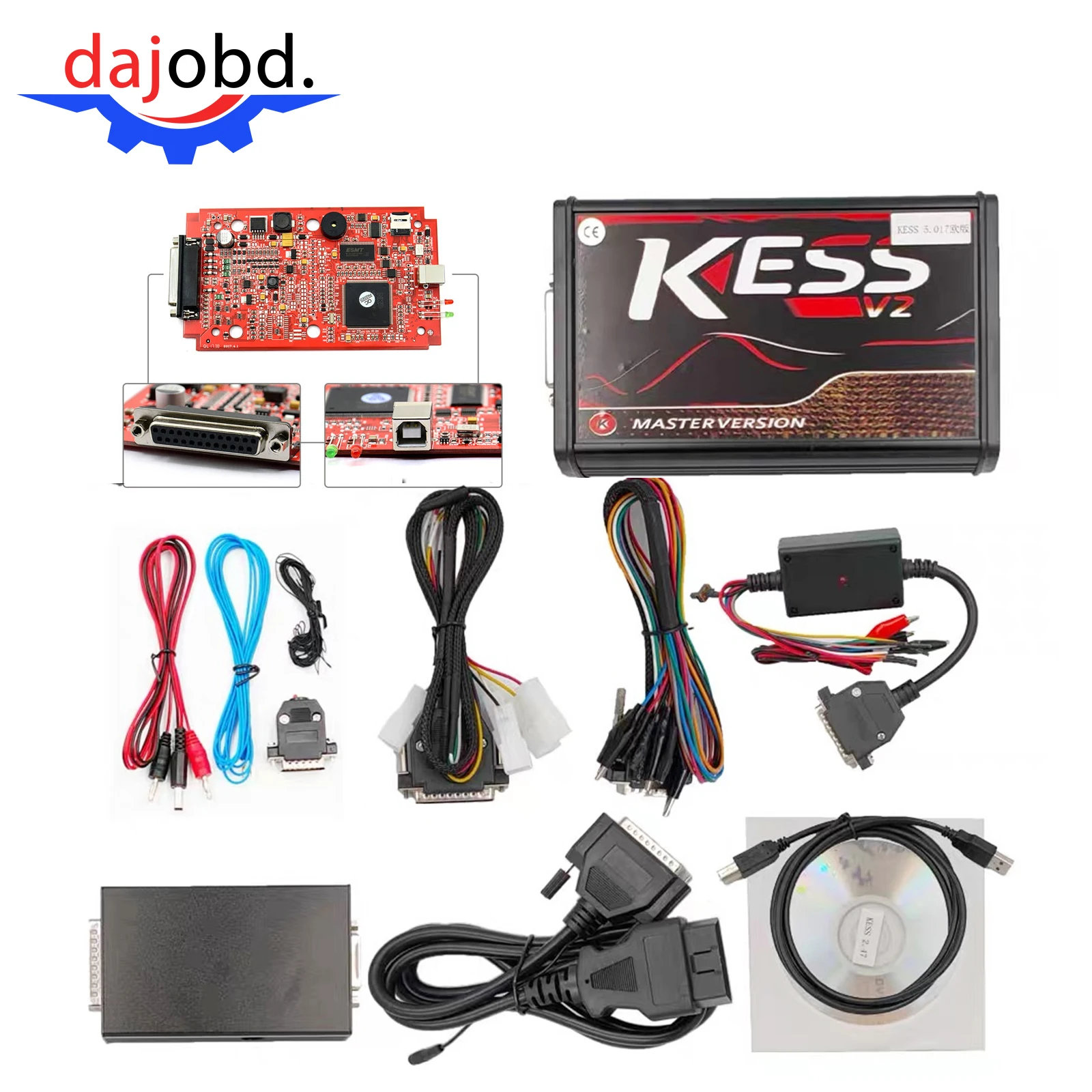 Best Quality for KESS V2 V5.017 Red PCB Firmware EU Version V2.8 ECU Tuning Kit Master No Token Limited