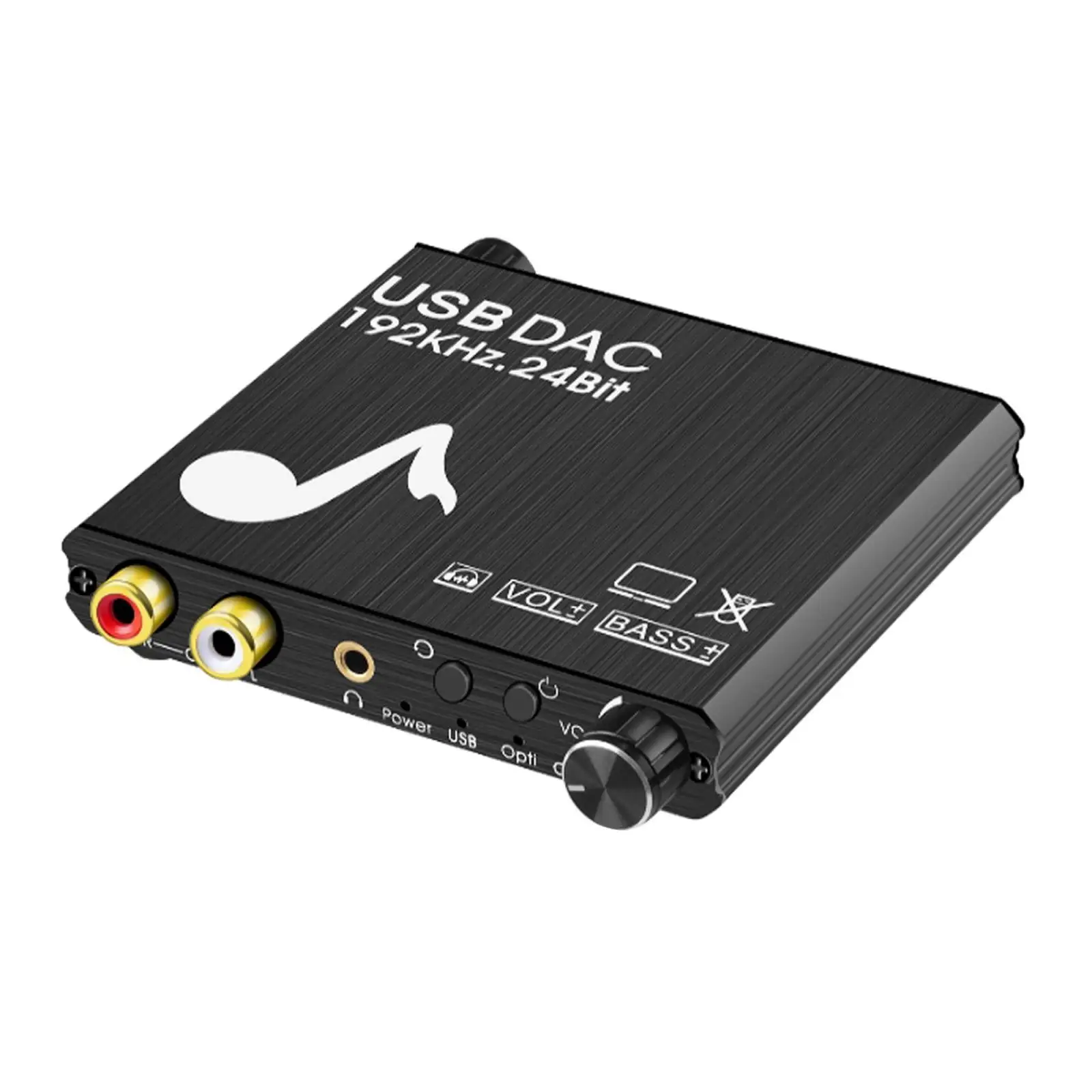 192KHz USB DAC Aluminum Digital to Analog Audio Converter HD to RCA Stereo