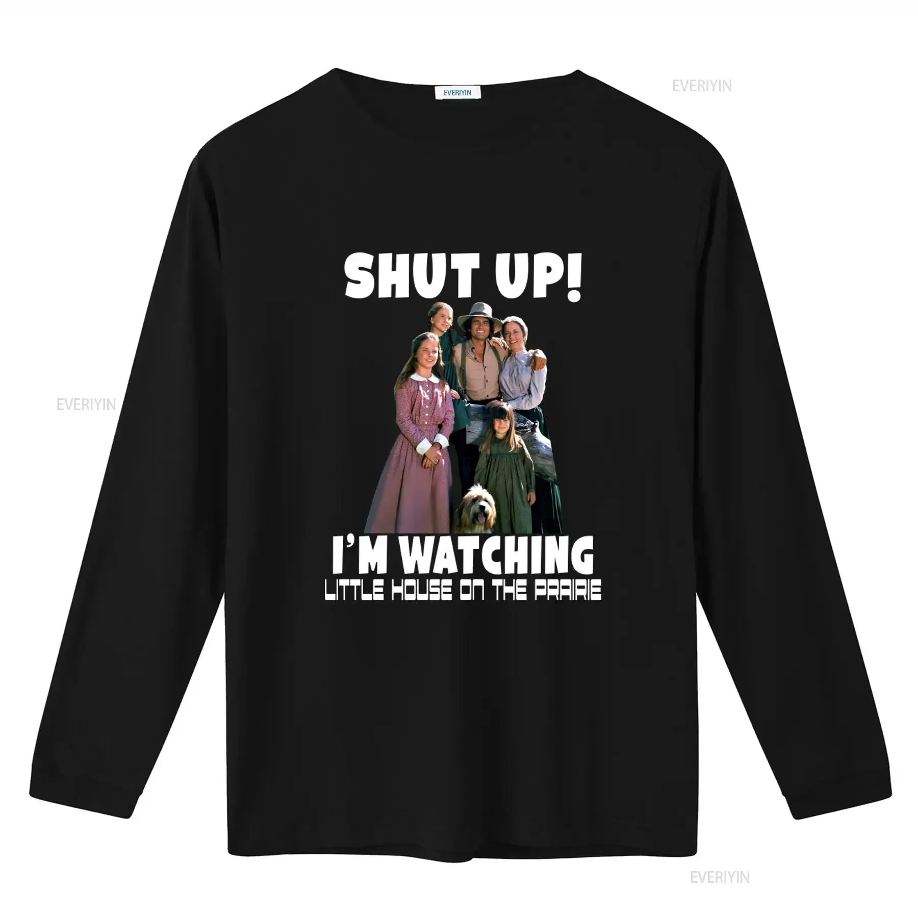 Shut Up I'm Watching Little House On The Prairie Vintage T Shirt For Fans Retro Style  vintage Washed streetwear Comfortable