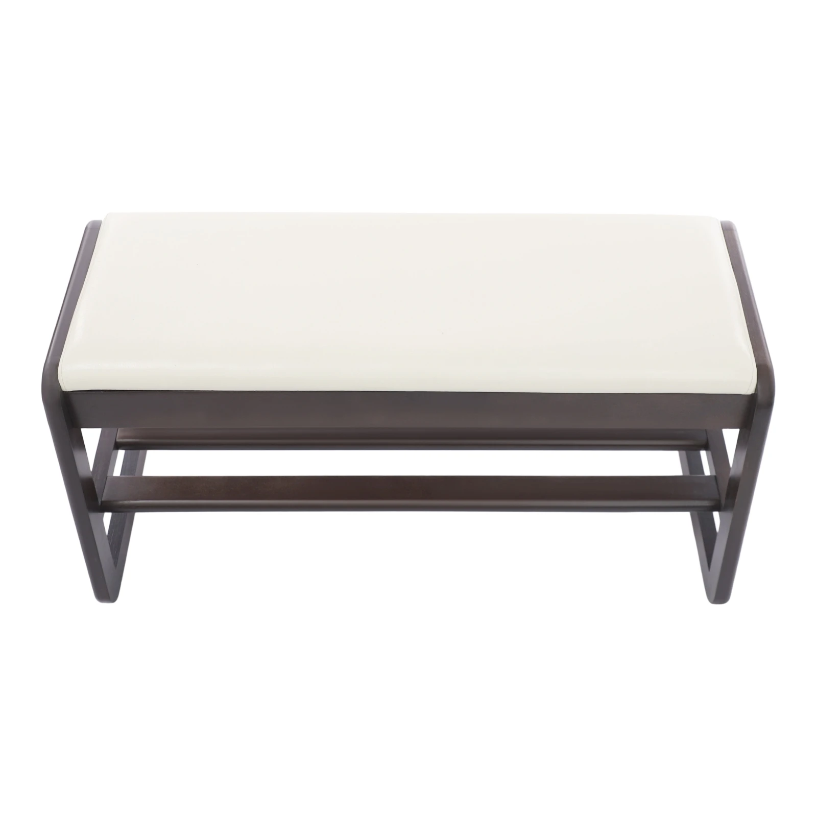 Modern Rubber Wood Shoe Storage Bench with Hidden Compartment, High-Elastic Sponge Cushion, A-Shaped Stable Legs Ventilated Shoe Rack for Entryway Bedroom Home Decor