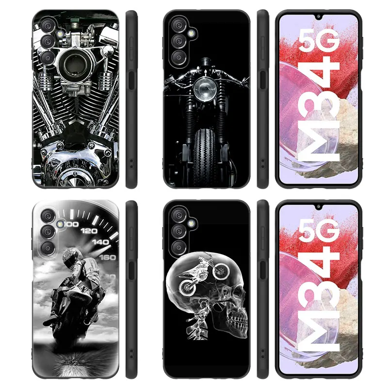 Moto Cross Motorcycle Sports Phone Case For Samsung Note 10 Lite 20 Ultra M04 M13 M32 4G M15 M23 M33 M34 M42 M52 M53 M54 M55 5G