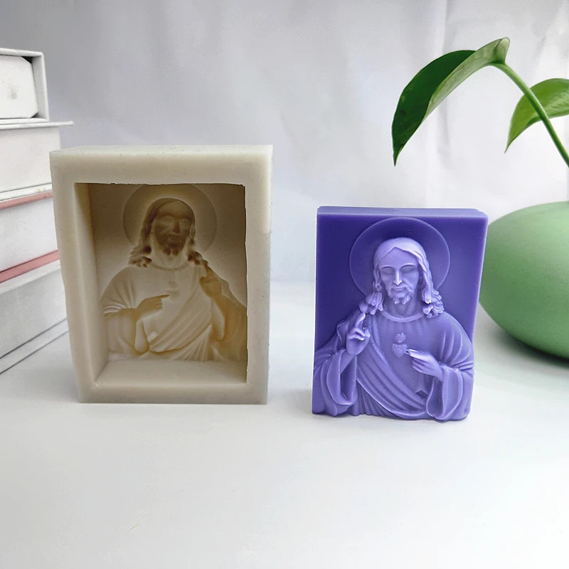 Saint Father Soap Mold Handmade Soap-Making Tools Christian Mould for Wax Resin Epoxy Clay Plaster DIY Gift Table Decor