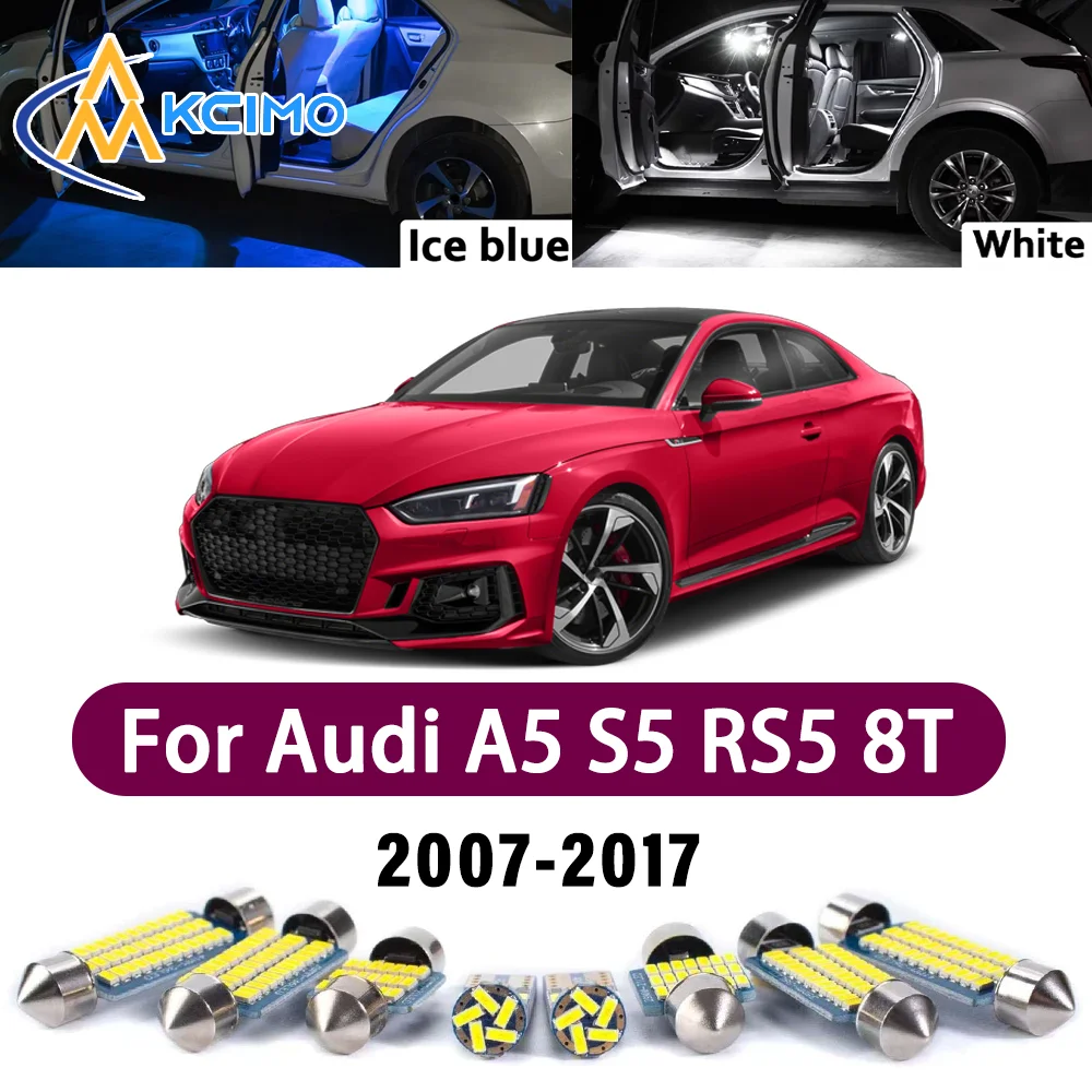 

Error Free LED Interior Light Kit for Audi A5 S5 RS5 8T 2007-2017 Premium Bright Dome Trunk Mirror Reading Lamps Canbus