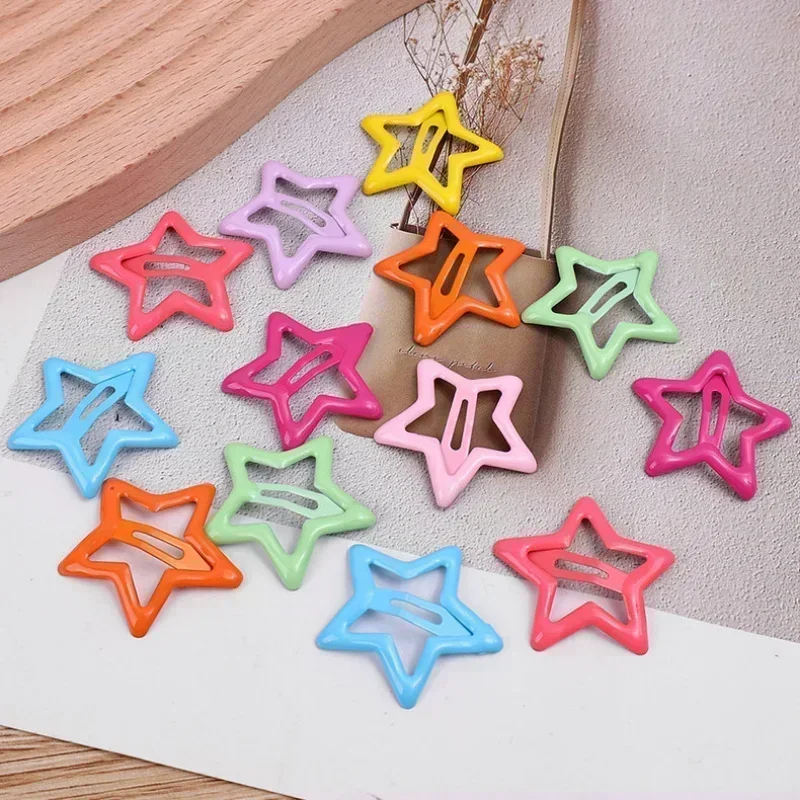 10-30Pcs Colorful Star BB Hair Clips Y2K Women Grils Cute Metal Star Hairpin Side Barrettes Hair Grip Headwear Hair Accessories