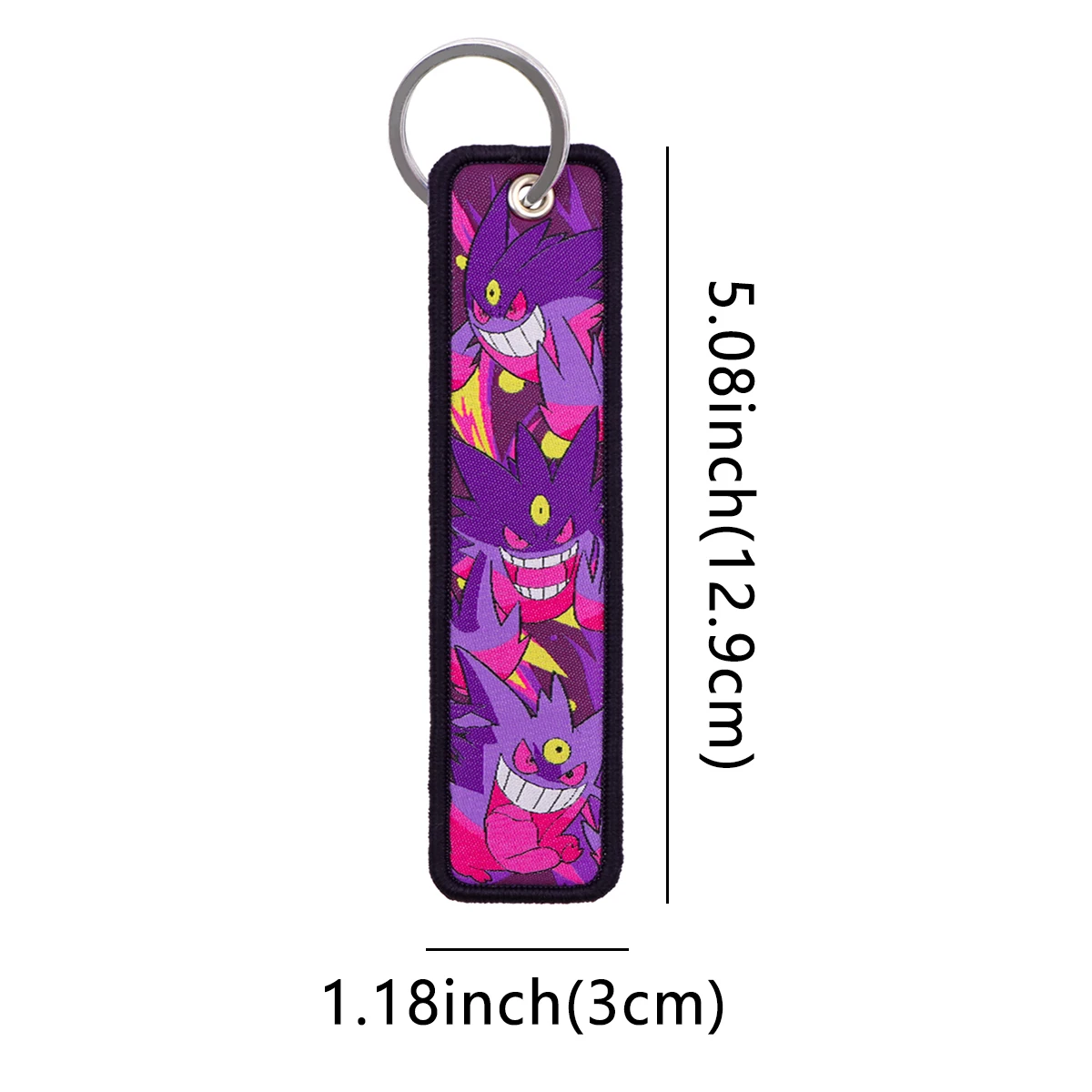1pcs Anime Monsters Embroidery Key Tags Key Ring Key Chain for Motorcycles Key Fobs Holder Men Women Game Accessories Gifts - view 2