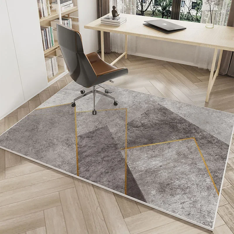 VIKAMA Affordable Luxury Gold-Thread Geometric Rug—Non-Slip and Durable for the Living Room Sofa, Bedroom and Bedside—Home Decor