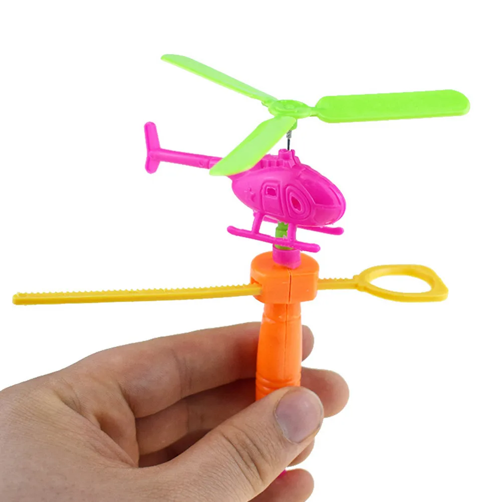 

6Pcs Lightweight Pull Cord Flying Helicopters Kids Playthings Creative Outdoor Gift for Children Plane Toys Kids Playthings