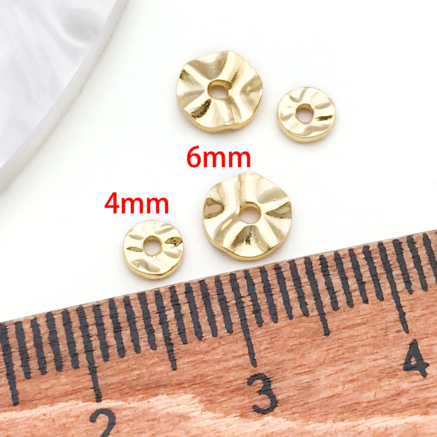 20pcs 18K Real Gold Plated Brass Spacer Beads, Wavy Separator For DIY Bracelet Necklace Earrings Jewelry Making Accessories