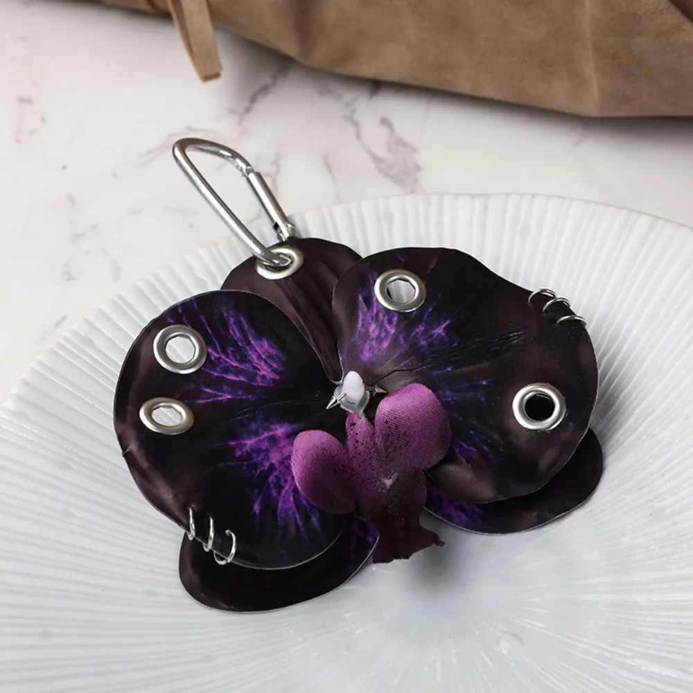 Simulation Flower Orchid Lily Keychain Colorful Gifts Simulation Flower Keyring Backpack Decoration Butterfly Orchid Keychain