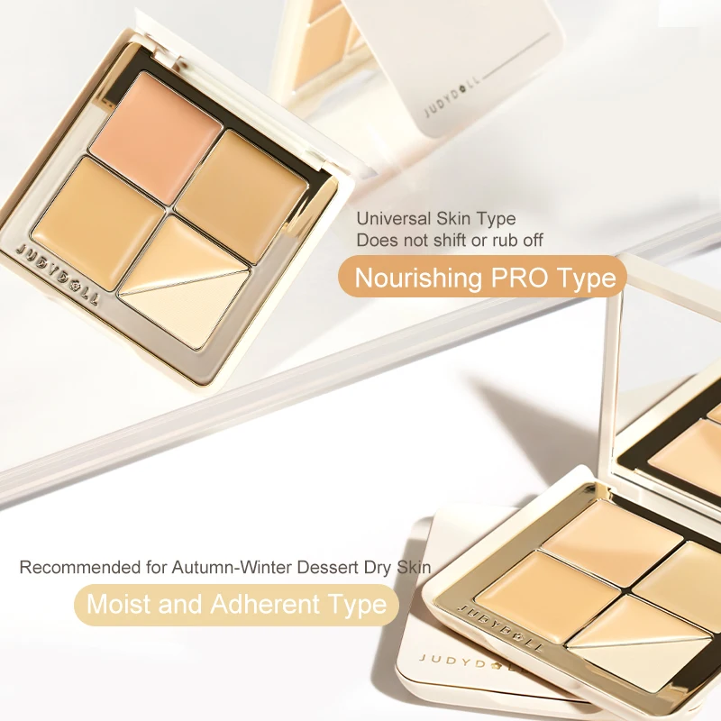 لوحة خافي عيوب البشرة من جوديدول مكونة من 5 ألوان، لون سمك السلمون للهالات السوداء والبقع، تفتيح وتثبيت الوجه، تغطية سلسة