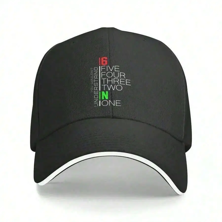 

Black Baseball Cap With Numeric Text Design Casual Outdoor Sun Visor Hat