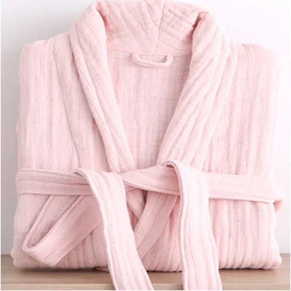 JFLEGAL New Cotton Long Length Home Clothing Bathrobe with Thickened Gauze, Towel Material, Soft and Breathable Shower Robe