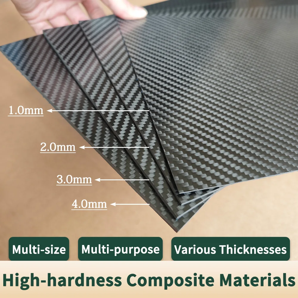 3K نقية ألياف الكربون ورقة المجلس ، صلابة عالية المواد المركبة ، صفح لوحة الكربون ، لامعة ومات ، سمك 0.5-6 مللي متر ، 200x400mm