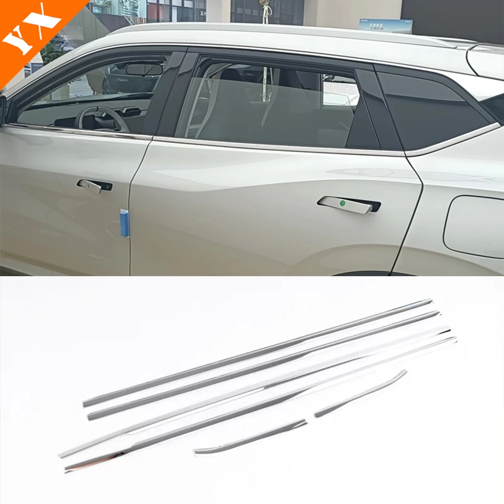 Para Aeolus MAGE Sky ev01 2025 2026 accesorios embellecedor de ventana de coche cromado de acero inoxidable, embellecedor de protección de ventana