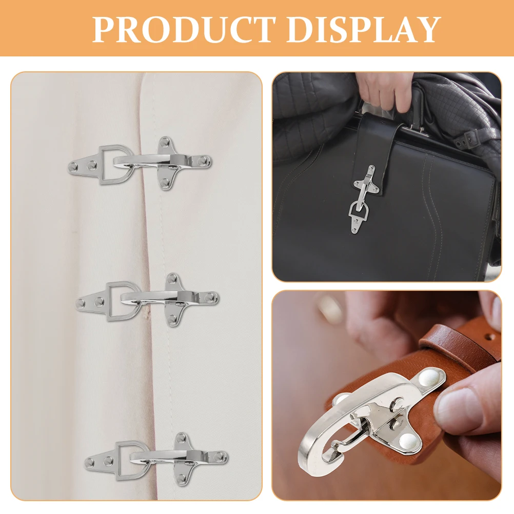 

4 Pairs Interlock Coat Buckles Lobster Clasp Metal Clip Toggle Buckle Coat Sweater Closure Buckle for Coats Backpacks Belts
