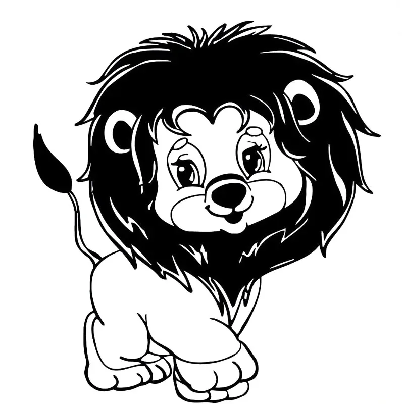 

Car Stickers Cartoon Funny Lion PVC Car Decoration Accessories Stickers Creative Waterproof Sunscreen Black/white,16cm*15cm
