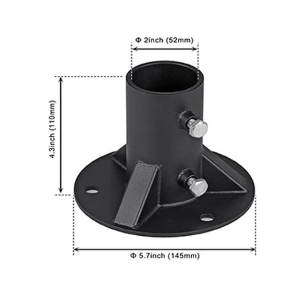 

Metal Floor Flange with Circular Design and Expansion Bolt Setup for Fence Post Stability on Concrete Surfaces