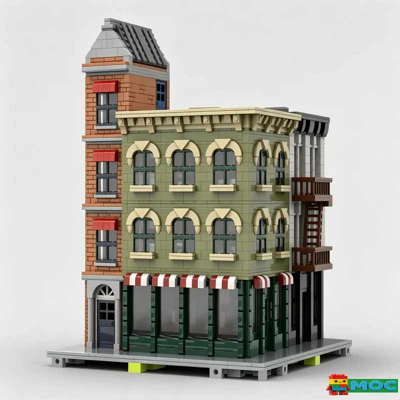 

4277PCS MOC City Street View Architecture Model Custom DIY Creative Assembly Educational Toy Gift For Home Decoration Collection