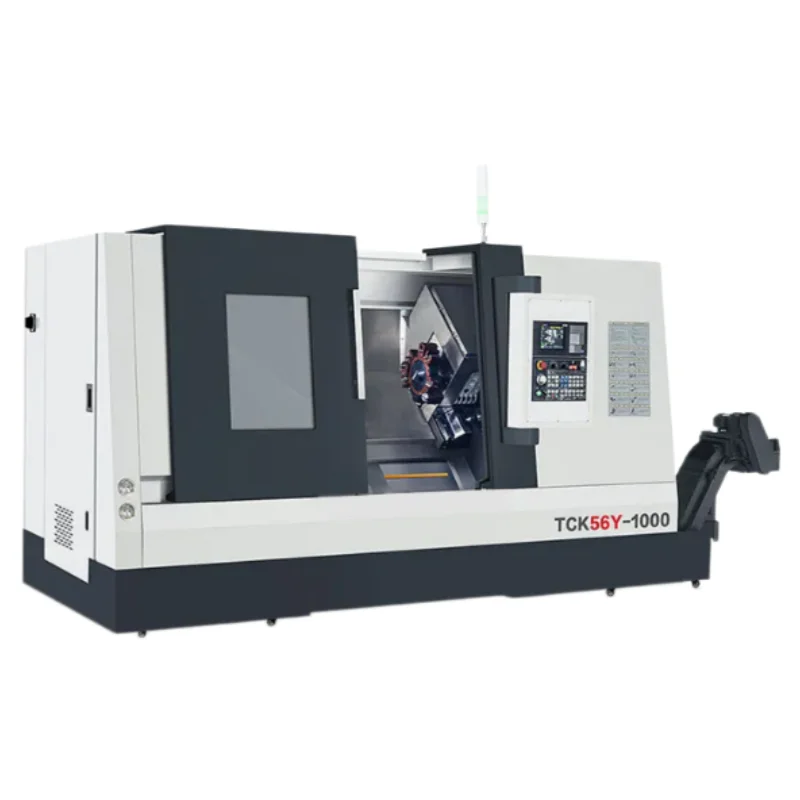 High Rigidity CNC Slant Bed Lathe / Precision Slant Bed Turning Center with 8-Station Hydraulic Turret & Tailstock