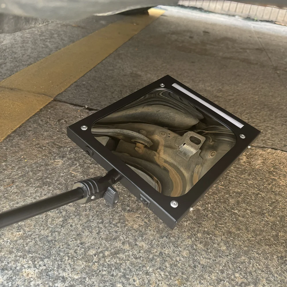 Telescopic Folding Square Bottom Inspection Mirror Vehicle Security Inspection Reflective Convex Visor Double Magnification