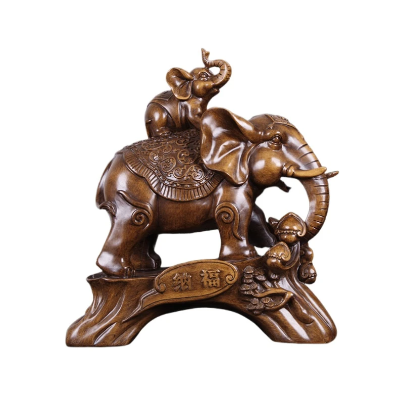 Elephant ornament Resin handicrafts Feng Shui ornaments for attracting wealth Home decor accessories Wine cabinet decoration