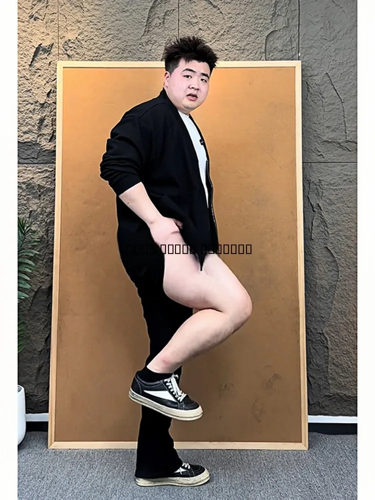 

Мужские джинсы больших размеров, зауженные, с высокой талией, длинные, с эластичным поясом, повседневные, модные, расклешенные брюки