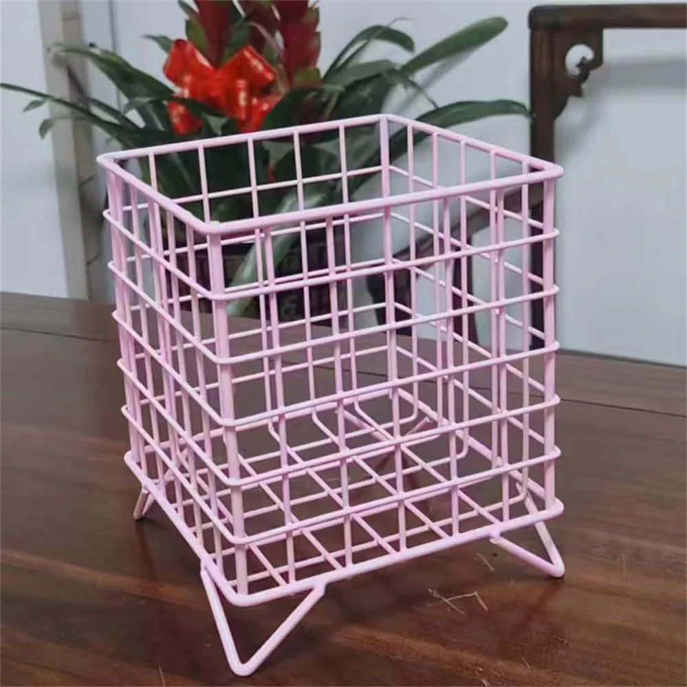 Toy Storage Basket Iron Art Home Modern Stationery Simple Household Tools Storage Container 13.5x13.5x16cm Creative Table Top